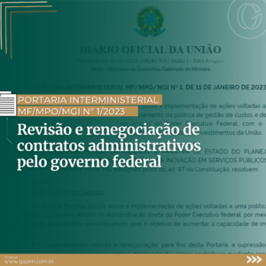 Portaria Interministerial MF/MPO/MGI nº1/2023