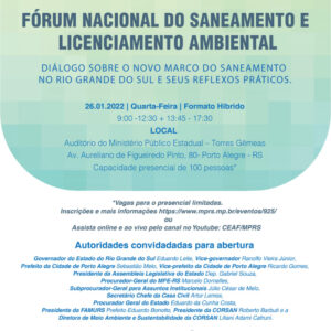 Fórum Nacional do Saneamento e Licenciamento Ambiental