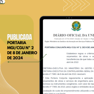 Publicada Portaria MGI/CGU Nº 2 de 8 de janeiro de 2024